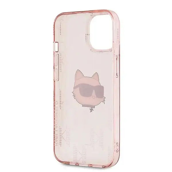 Karl Lagerfeld IML Choupette Head & Monogram case for iPhone 15 / 14 / 13 - pink - Cell phone cases