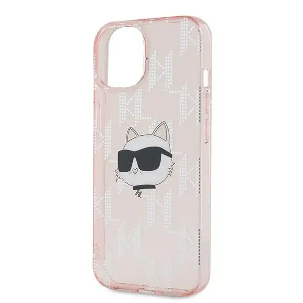 Karl Lagerfeld IML Choupette Head & Monogram case for iPhone 15 / 14 / 13 - pink - Cell phone cases