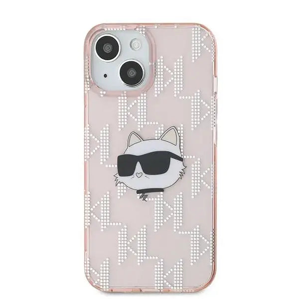 Karl Lagerfeld IML Choupette Head & Monogram case for iPhone 15 / 14 / 13 - pink - Cell phone cases