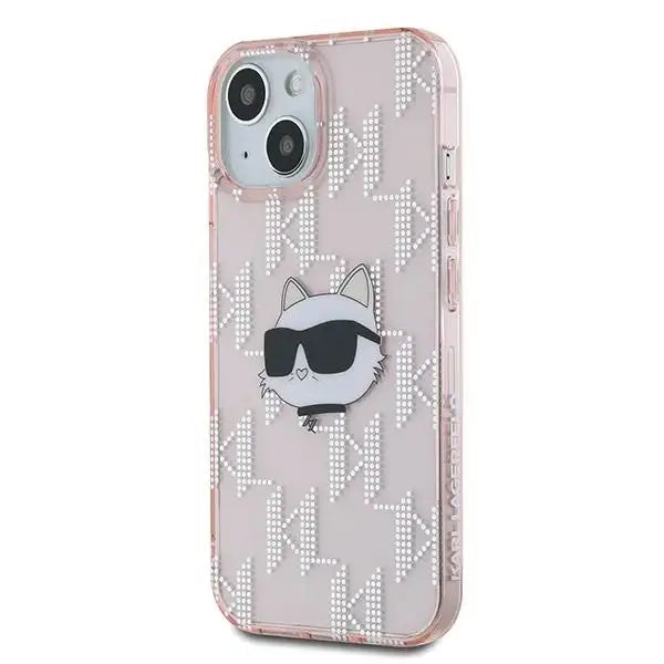 Karl Lagerfeld IML Choupette Head & Monogram case for iPhone 15 / 14 / 13 - pink - Cell phone cases
