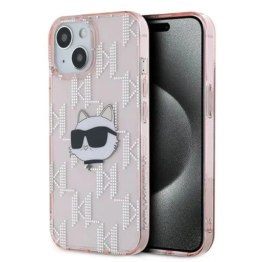 Karl Lagerfeld IML Choupette Head & Monogram case for iPhone 15 / 14 / 13 - pink - Cell phone cases