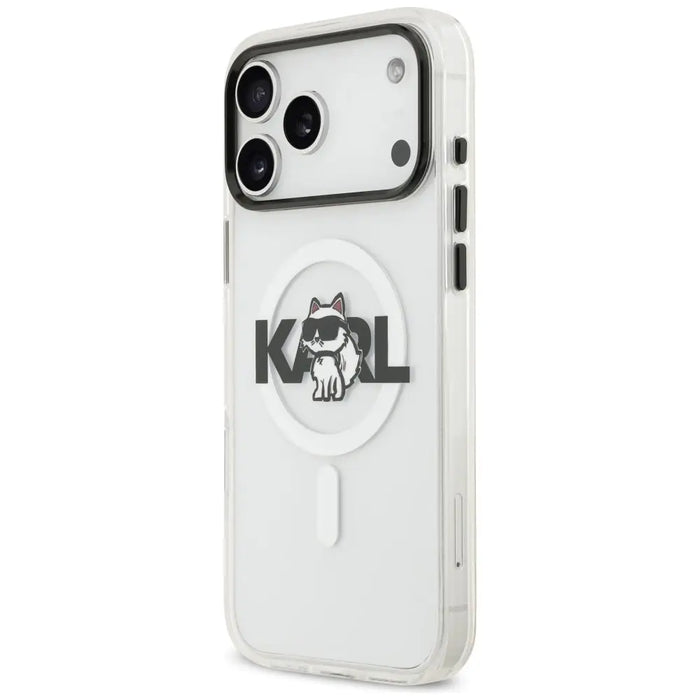 Karl Lagerfeld IML Choupette Sketch Logo MagSafe Case for iPhone 17 Pro Max - Clear - Cell phone cases