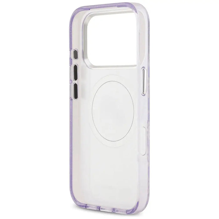 Karl Lagerfeld IML Glitter Karl & Choupette Heads Logo MagSafe Case for iPhone 17 Pro Max - Purple - Cell phone cases