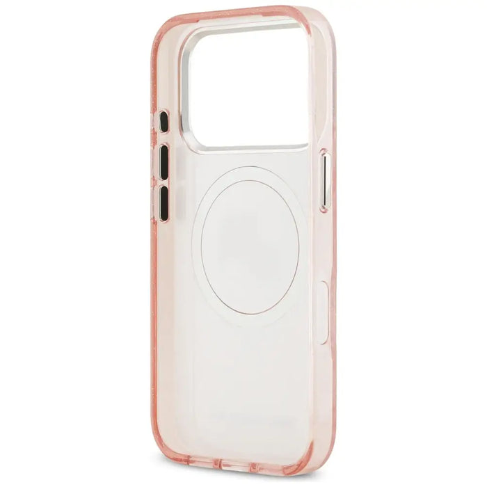Karl Lagerfeld IML Glitter Karl & Choupette Heads Logo MagSafe Case for iPhone 17 Pro - Pink - Cell phone cases