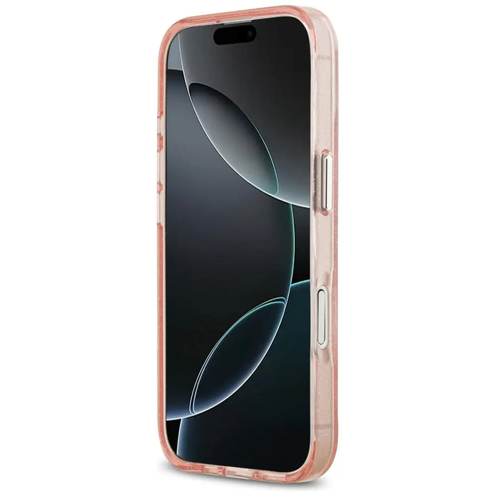 Karl Lagerfeld IML Glitter Karl & Choupette Heads Logo MagSafe iPhone 17 Case - Pink - Cell phone cases