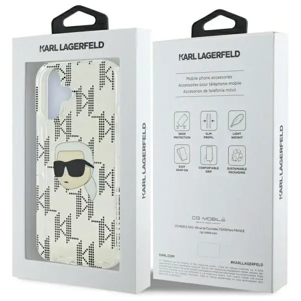 Karl Lagerfeld IML Karl Head Electroplated iPhone 16 Case - Clear - Cell phone cases and covers<<<HurtelXML