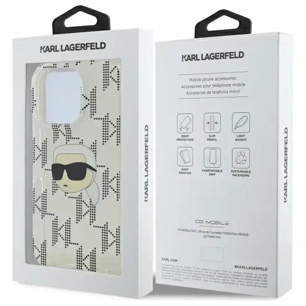 Karl Lagerfeld IML Karl Head Electroplated iPhone 16 Pro Case - Clear - Cell phone cases and covers<<<HurtelXML
