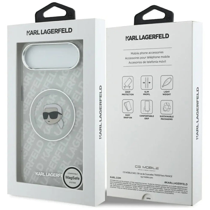 Karl Lagerfeld IML Karl Head Logo MagSafe iPhone Air Case - Gray - Cell phone cases and covers<<<HurtelXML