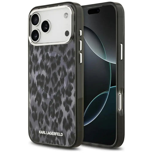 Karl Lagerfeld IML Leopard Pattern MagSafe Case for iPhone 17 Pro Max - Black - Cell phone cases and covers<<<HurtelXML