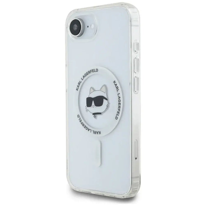 Karl Lagerfeld IML Metal Choupette Head MagSafe iPhone 16e Case - White - Cell phone cases and covers<<<HurtelXML