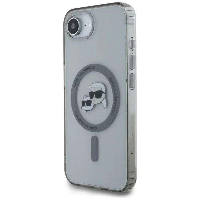 Karl Lagerfeld IML Metal Karl & Choupette Heads MagSafe iPhone 16e Case - Black - Cell phone cases