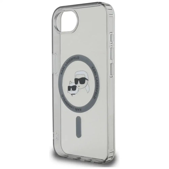 Karl Lagerfeld IML Metal Karl & Choupette Heads MagSafe iPhone 16e Case - Black - Cell phone cases