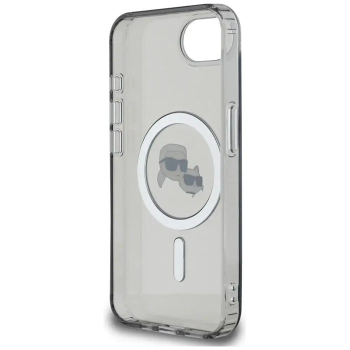 Karl Lagerfeld IML Metal Karl & Choupette Heads MagSafe iPhone 16e Case - Black - Cell phone cases