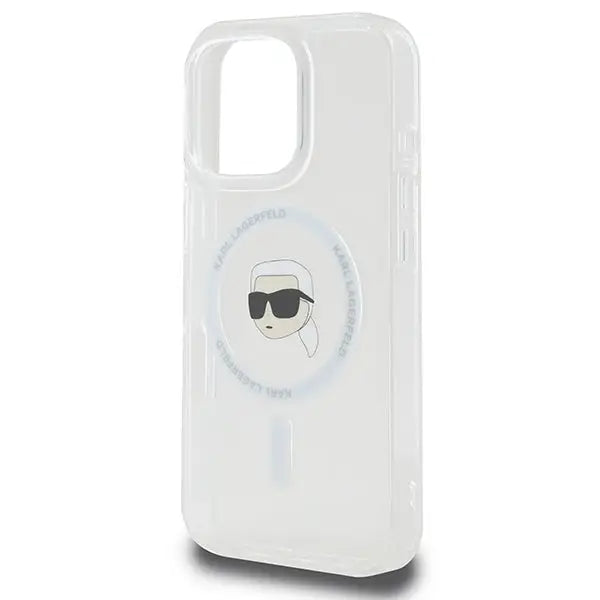 Karl Lagerfeld IML Metal Karl Head MagSafe Case for iPhone 16 Pro Max - White - Cell phone cases and covers<<<HurtelXML