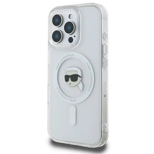 Karl Lagerfeld IML Metal Karl Head MagSafe Case for iPhone 16 Pro Max - White - Cell phone cases and covers<<<HurtelXML