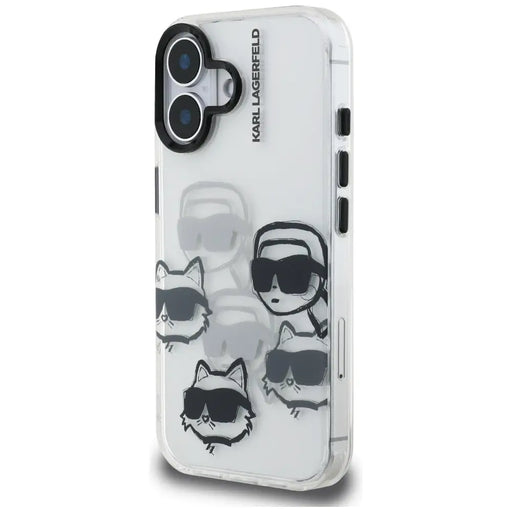 Karl Lagerfeld IML Multi K&C Head Pattern Case for iPhone 16 - Transparent - Cell phone cases and covers<<<HurtelXML