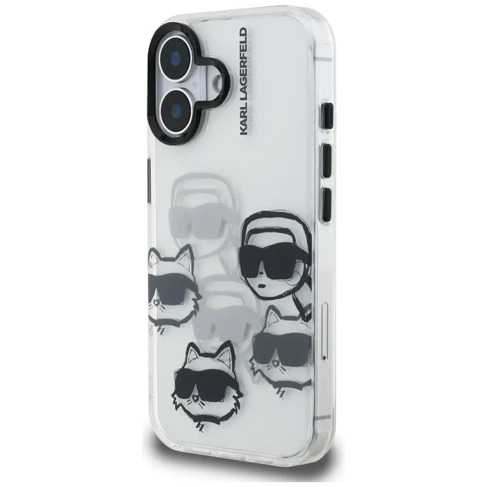 Karl Lagerfeld IML Multi K&C Head Pattern Case for iPhone 16 - Transparent - Cell phone cases and covers<<<HurtelXML