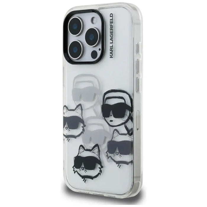 Karl Lagerfeld IML Multi K&C Head Pattern Case for iPhone 16 Pro Max - Transparent - Cell phone cases
