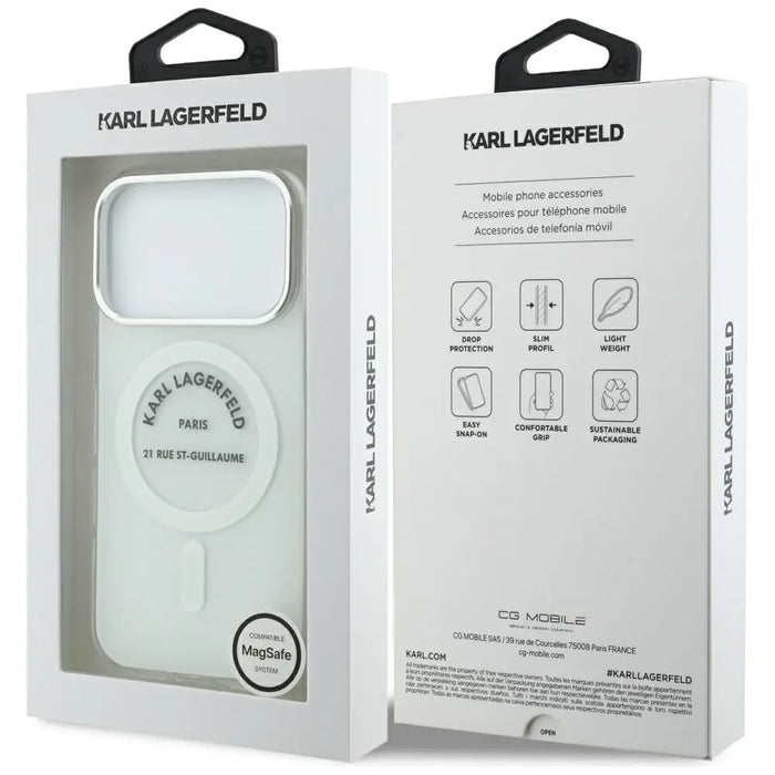 Karl Lagerfeld IML Karl RSG Logo MagSafe Case for iPhone 17 Pro - Transparent - Cell phone cases and covers<<<HurtelXML