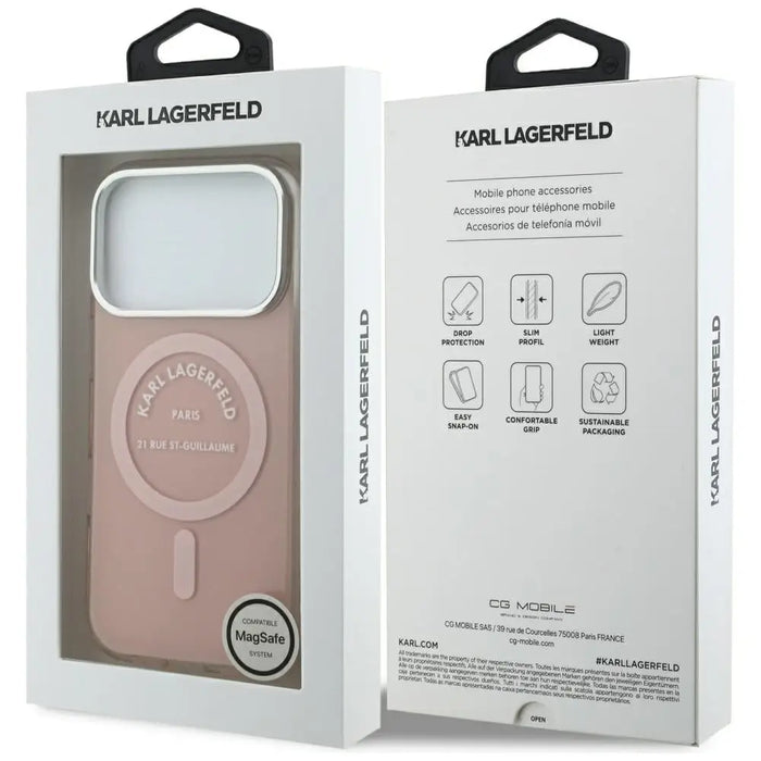 Karl Lagerfeld IML Karl RSG Logo MagSafe Case for iPhone 17 Pro - Pink - Cell phone cases and covers<<<HurtelXML