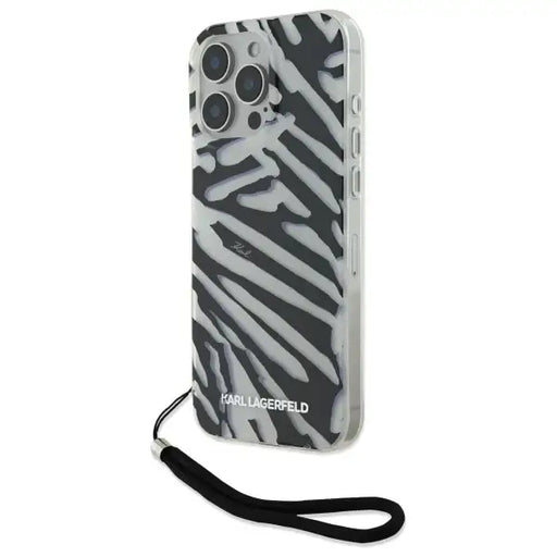 Karl Lagerfeld IML Zebra Pattern & Cord iPhone 16 Pro Case - Black - Cell phone cases and covers<<<HurtelXML