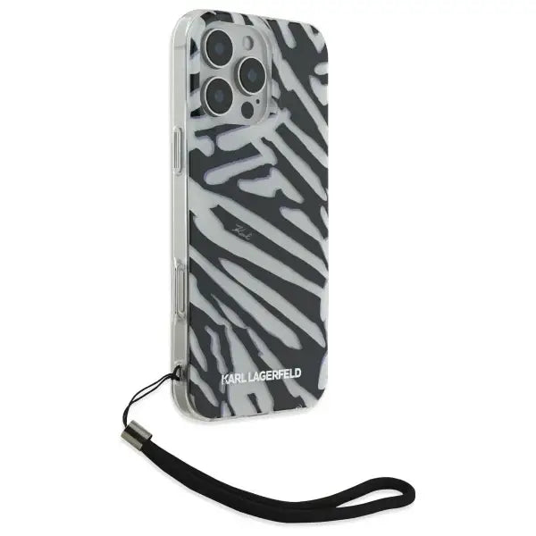 Karl Lagerfeld IML Zebra Pattern & Cord iPhone 16 Pro Max Case - Black - Cell phone cases and covers<<<HurtelXML