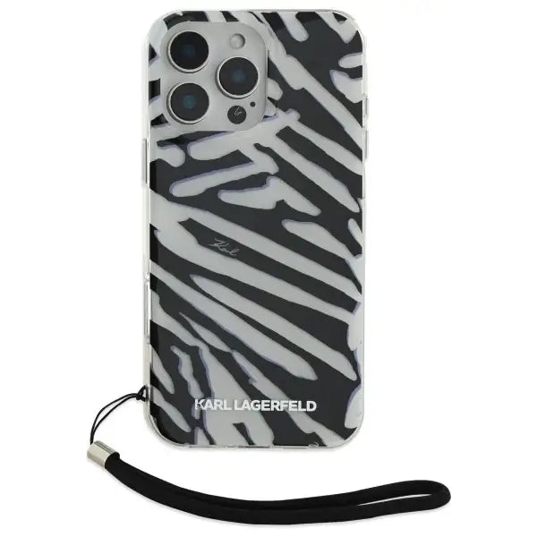 Karl Lagerfeld IML Zebra Pattern & Cord iPhone 16 Pro Max Case - Black - Cell phone cases and covers<<<HurtelXML