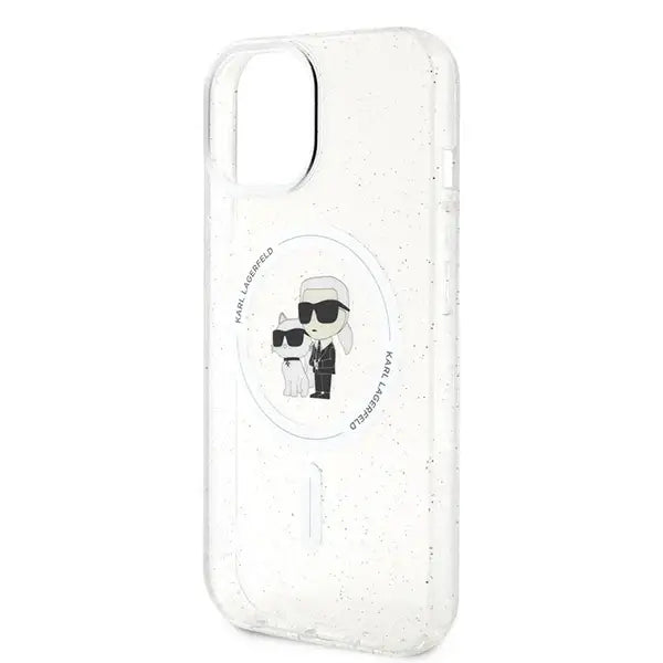 Karl Lagerfeld Karl&Choupette Glitter MagSafe case for iPhone 15 - transparent - Cell phone cases and covers<<<HurtelXML
