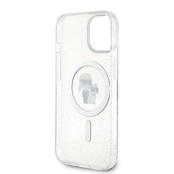 Karl Lagerfeld Karl&Choupette Glitter MagSafe case for iPhone 15 - transparent - Cell phone cases and covers<<<HurtelXML