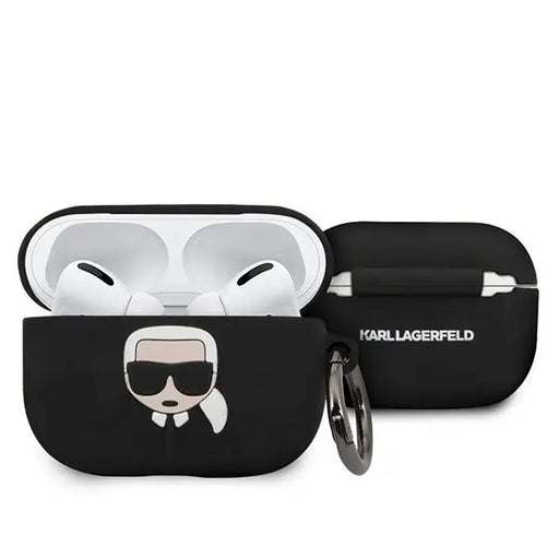 Karl Lagerfeld KLACAPSILGLBK AirPods Pro cover black/black Silicone Ikonik - Cell phone cases and covers<<<HurtelXML