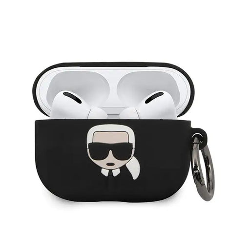 Karl Lagerfeld KLACAPSILGLBK AirPods Pro cover black/black Silicone Ikonik - Cell phone cases and covers<<<HurtelXML
