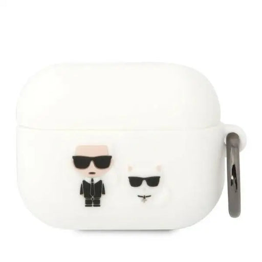 Karl Lagerfeld KLACAPSILKCW AirPods Pro cover white/white Silicone Karl & Choupette - Cell phone cases