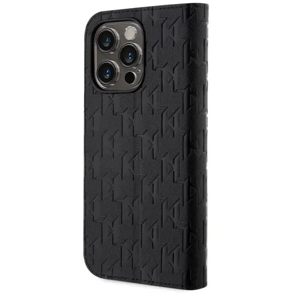 Karl Lagerfeld KLBKP14XSAKLHPK iPhone 14 Pro Max 6.7’’ bookcase black/black Saffiano Monogram - Cell phone cases