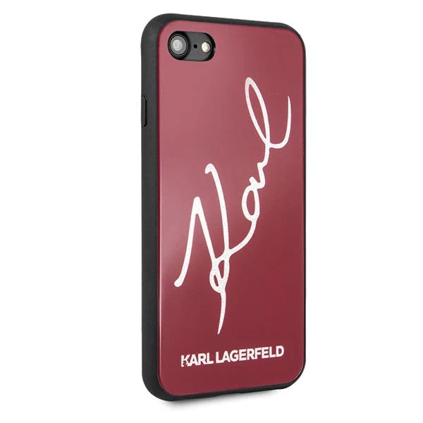Karl Lagerfeld KLHCI8DLKSRE iPhone 7/8 SE 2020 / SE 2022 czerwony/red hard case Signature Glitter - Cell phone cases