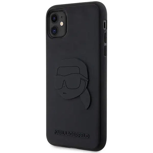 Karl Lagerfeld KLHCN613DRKNK iPhone 11 / Xr 6.1’’ black/black hardcase Rubber Karl Head 3D - Cell phone cases