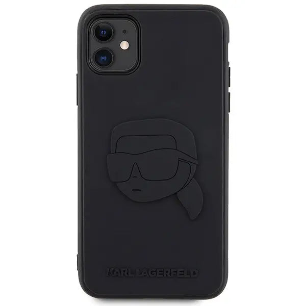 Karl Lagerfeld KLHCN613DRKNK iPhone 11 / Xr 6.1’’ black/black hardcase Rubber Karl Head 3D - Cell phone cases