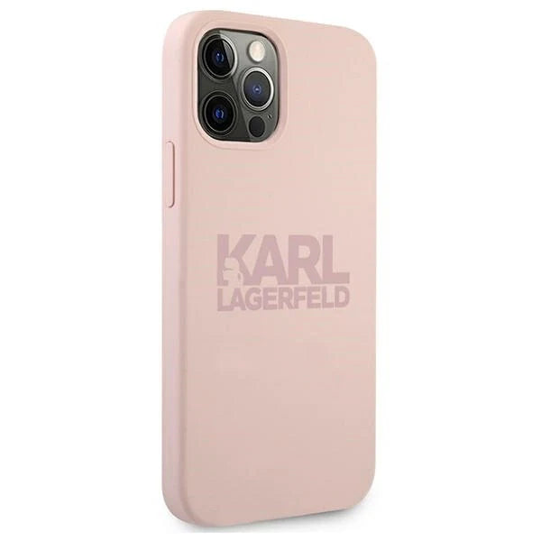 Karl Lagerfeld KLHCP12LSTKLTLP iPhone 12 Pro Max 6,7’’ Silicone Stack Logo różowy/pink - Cell phone cases