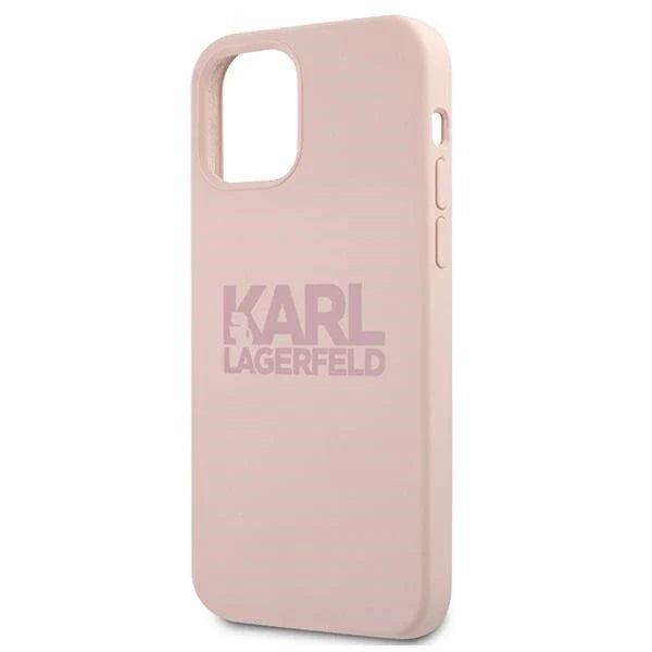 Karl Lagerfeld KLHCP12LSTKLTLP iPhone 12 Pro Max 6,7’’ Silicone Stack Logo różowy/pink - Cell phone cases