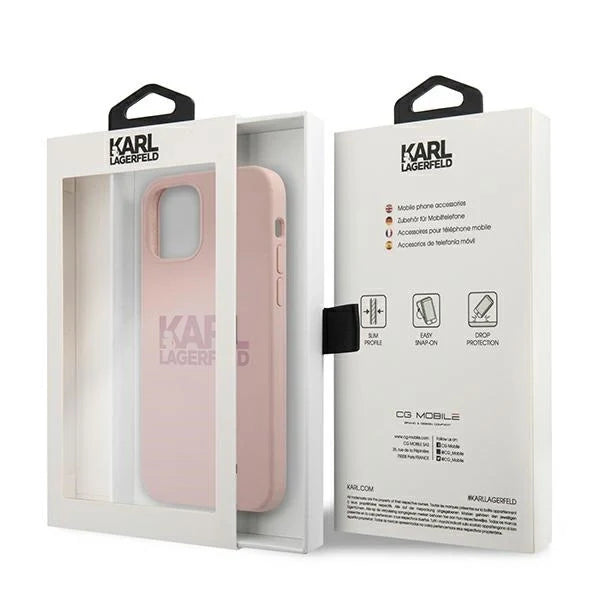 Karl Lagerfeld KLHCP12LSTKLTLP iPhone 12 Pro Max 6,7’’ Silicone Stack Logo różowy/pink - Cell phone cases