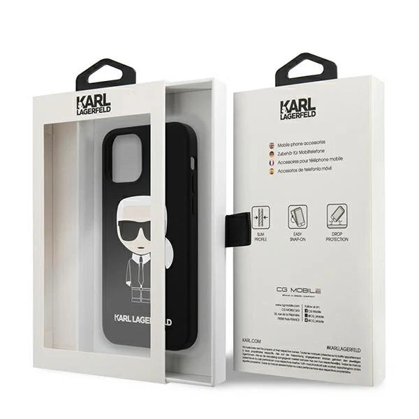 Karl Lagerfeld KLHCP12SSLFKBK iPhone 12 mini 5,4’’ hardcase czarny/black Silicone Iconic - Cell phone cases