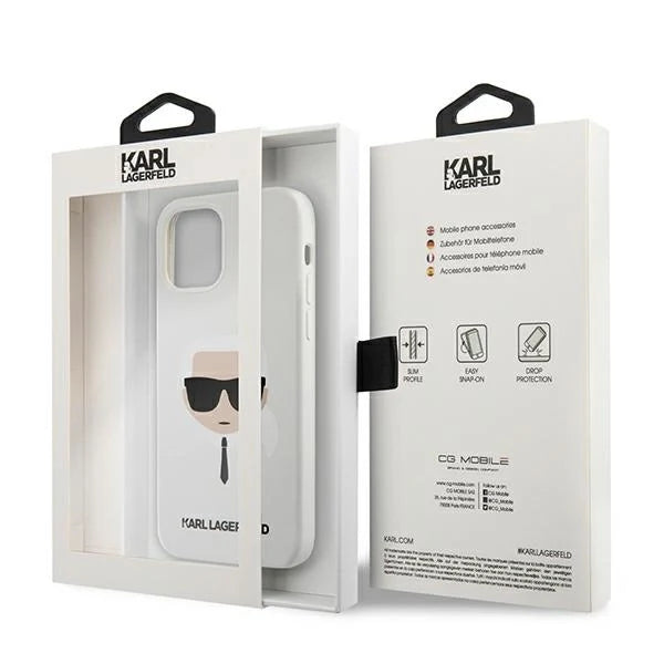 Karl Lagerfeld KLHCP12SSLKHWH iPhone 12 mini 5,4’’ biały/white hardcase Silicone Karl`s Head - Cell phone cases