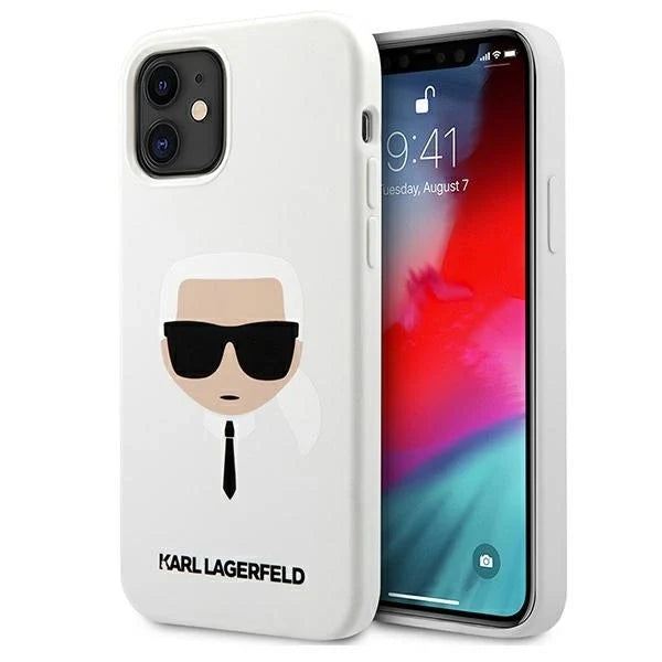 Karl Lagerfeld KLHCP12SSLKHWH iPhone 12 mini 5,4’’ biały/white hardcase Silicone Karl`s Head - Cell phone cases