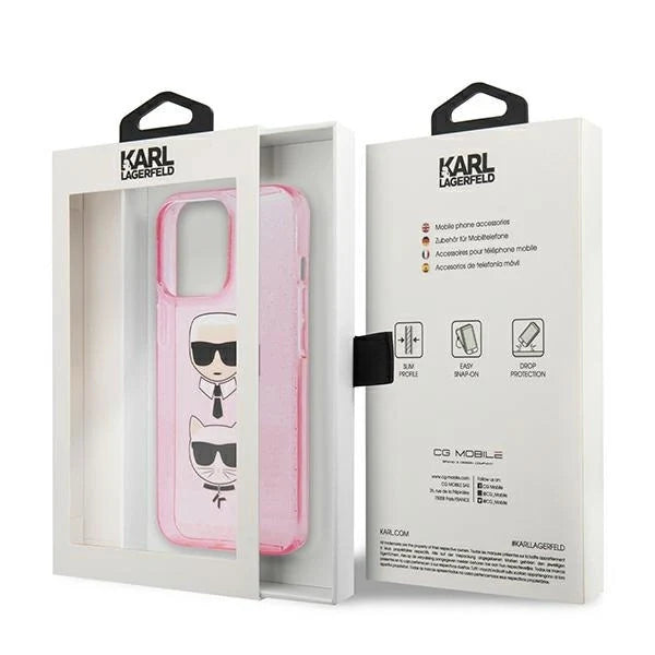 Karl Lagerfeld KLHCP13LKCTUGLP iPhone 13 Pro / 13 6,1’’ różowy/pink hardcase Glitter Karl’s & Choupette - Cell phone