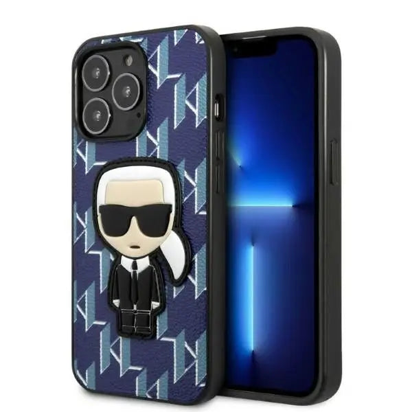Karl Lagerfeld KLHCP13LPMNIKBL iPhone 13 Pro / 13 6.1’’ hardcase blue/blue Monogram Ikonik Patch - Cell phone cases