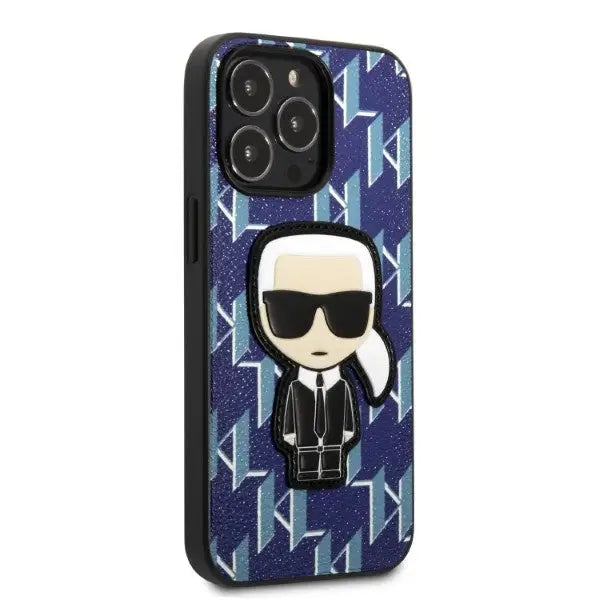 Karl Lagerfeld KLHCP13LPMNIKBL iPhone 13 Pro / 13 6.1’’ hardcase blue/blue Monogram Ikonik Patch - Cell phone cases