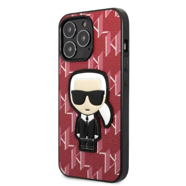 Karl Lagerfeld KLHCP13LPMNIKPI iPhone 13 Pro / 13 6.1’’ hardcase red/red Monogram Ikonik Patch - Cell phone cases