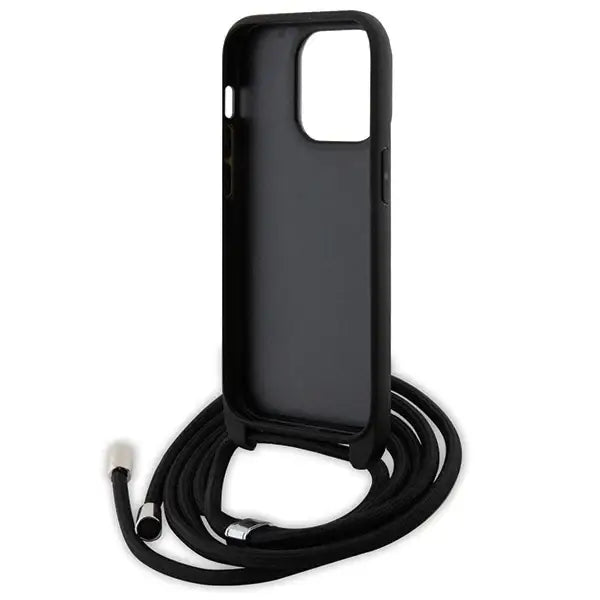 Karl Lagerfeld KLHCP13LSAKCPSK case for iPhone 13 Pro / 13 hardcase - black Crossbody Saffiano Metal Pin Karl&Choupette