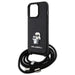 Karl Lagerfeld KLHCP13LSAKCPSK case for iPhone 13 Pro / 13 hardcase - black Crossbody Saffiano Metal Pin Karl&Choupette