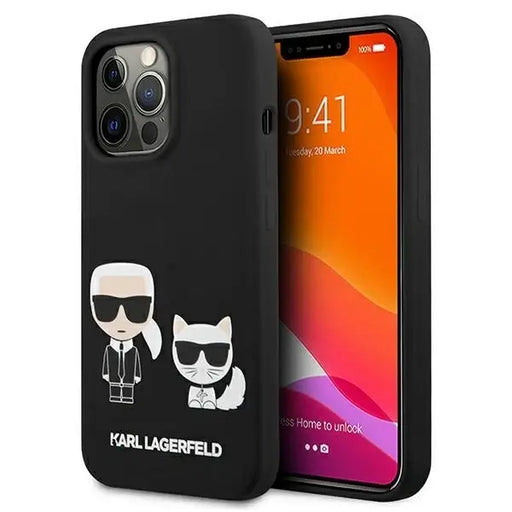 Karl Lagerfeld KLHCP13LSSKCK iPhone 13 Pro / 13 6.1’’ hardcase black/black Silicone Karl & Choupette - Cell phone cases