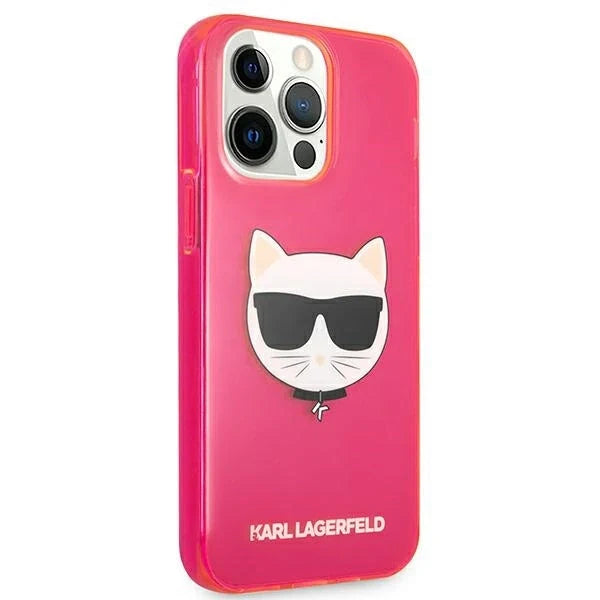 Karl Lagerfeld KLHCP13XCHTRP iPhone 13 Pro Max 6.7’’ pink/pink hardcase Glitter Choupette Fluo - Cell phone cases
